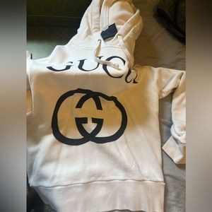 Gucci Hooded sweatshirt with Interlocking G - Off White